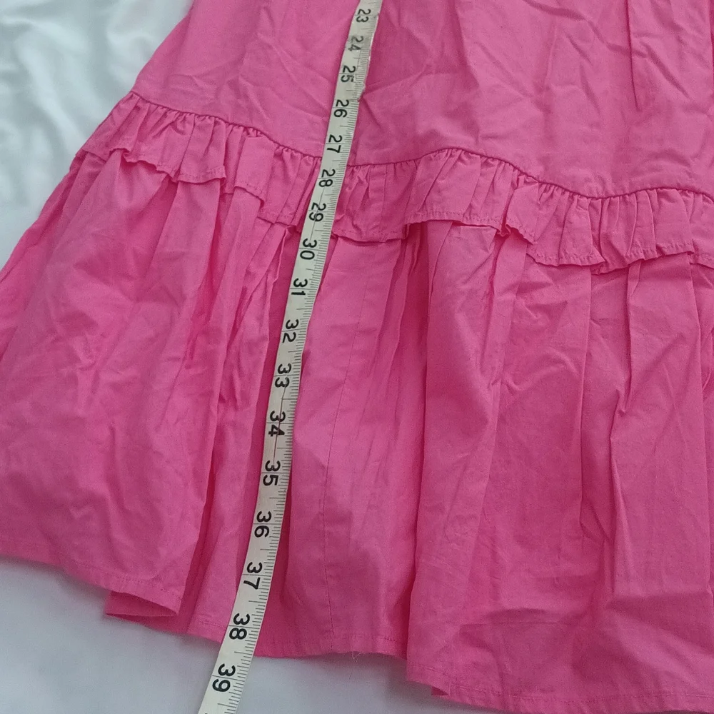 J. Crew Hot Pink Ruffle Tiered Mini Dress